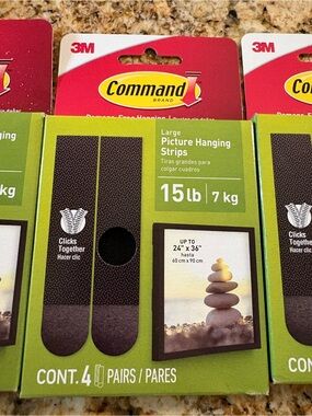 Command Large Picture Hanging Strips - Black (4 Pairs) 4boxes. 16 strips